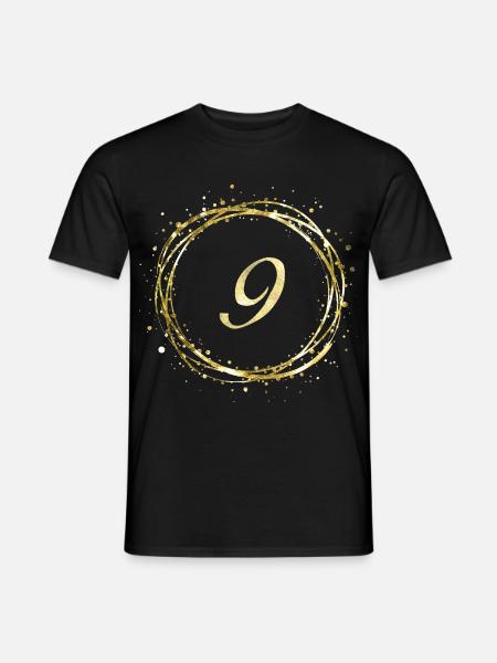 9 - Männer T-Shirt - Schwarz