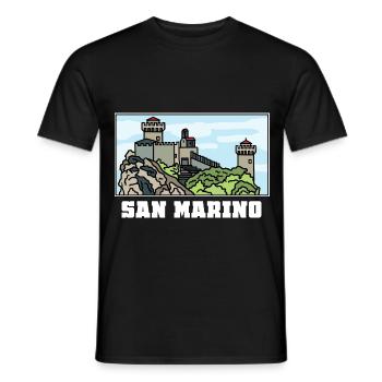 Winzige San Marino Festungsstadt - Männer T-Shirt - Schwarz - Vorne - AI Model Male 178 light (178cm)