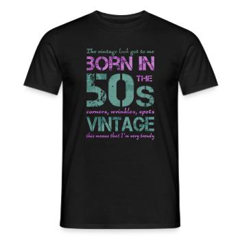 Fünfziger 50th 50s 50er - Männer T-Shirt - Schwarz - Vorne - AI Model Male 178 light (178cm)