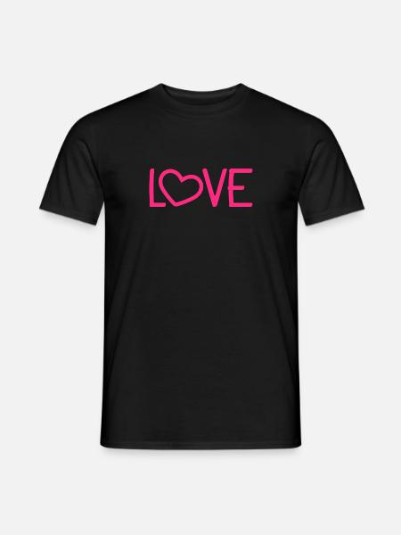 Liebe Herz Romantisch - Männer T-Shirt - Schwarz