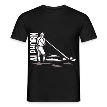 Traditionsreicher Alphorn Alpenklang - Männer T-Shirt - Schwarz - Vorne - AI Model Male 178 light (178cm)