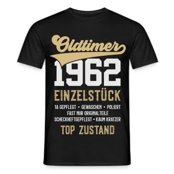 64. GEBURTSTAG OLDTIMER 1962 - Männer T-Shirt - Schwarz - Vorne - AI Model Male 178 light (178cm)