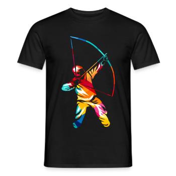 Fokussierter Bogensport Waldparcours - Männer T-Shirt - Schwarz - Vorne - AI Model Male 178 light (178cm)