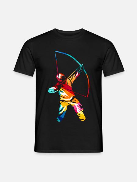 Fokussierter Bogensport Waldparcours - Männer T-Shirt - Schwarz