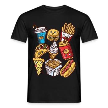 Junk Food Ungesundes Essen Fast Food - Männer T-Shirt - Schwarz - Vorne - AI Model Male 178 light (178cm)