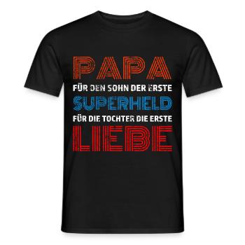 Papa Sohn Tochter Stolz Vater Vatertag - Männer T-Shirt - Schwarz - Vorne - AI Model Male 178 light (178cm)