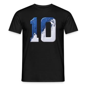 NR. 10 NUMMER 10 BLAU WEIß 10. GEBURTSTAG - Männer T-Shirt - Schwarz - Vorne - AI Model Male 178 light (178cm)