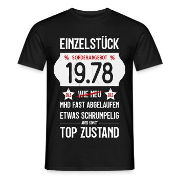 48. GEBURTSTAG 1978 EINZELSTÜCK PREISSCHILD - Männer T-Shirt - Schwarz - Vorne - AI Model Male 178 light (178cm)