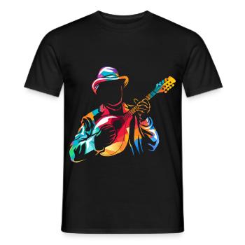 Flinker Mandolinist Zupforchester - Männer T-Shirt - Schwarz - Vorne - AI Model Male 178 light (178cm)
