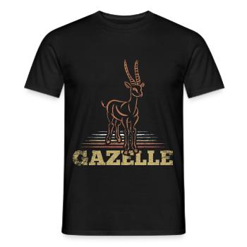 Flinke Gazelle Steppenbewohner - Männer T-Shirt - Schwarz - Vorne - AI Model Male 178 light (178cm)