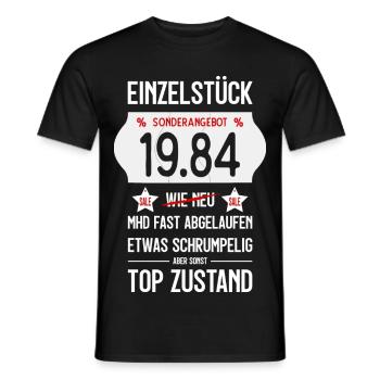 42. GEBURTSTAG 1984 EINZELSTÜCK PREISSCHILD - Männer T-Shirt - Schwarz - Vorne - AI Model Male 178 light (178cm)