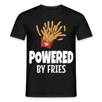 Powered By Pommes Junk Food - Männer T-Shirt - Schwarz - Vorne - AI Model Male 178 light (178cm)