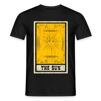 Die Sonne Tarotkarte Schamane Wahrsagerei - Männer T-Shirt - Schwarz - Vorne - AI Model Male 178 light (178cm)
