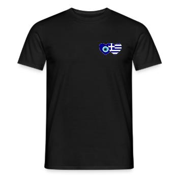 Drapeau de la Grèce Porte-bonheur Nazar Perle - T-shirt homme - noir - Devant - AI Model Male 178 light (178cm)