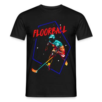 Fangsicherer Floorball Torhüter - Männer T-Shirt - Schwarz - Vorne - AI Model Male 178 light (178cm)