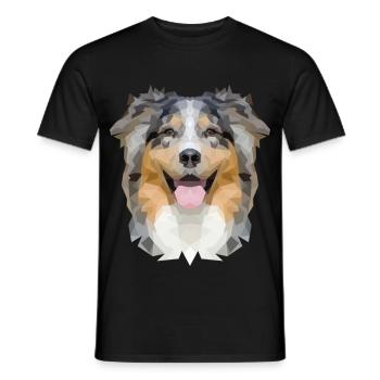 Flinker Australian Shepherd Hütehund - Männer T-Shirt - Schwarz - Vorne - AI Model Male 178 light (178cm)