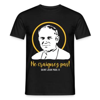 Fürchtet euch nicht - Papst Johannes Paul II JP2 - Männer T-Shirt - Schwarz - Vorne - AI Model Male 178 light (178cm)