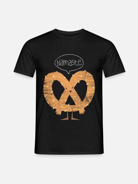Knusprige Laugenbrezel Namaste - Männer T-Shirt - Schwarz