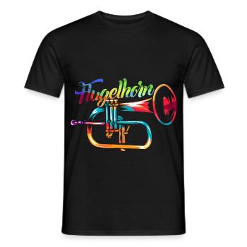 Swingendes Flügelhorn Blasmusik - Männer T-Shirt - Schwarz - Vorne - AI Model Male 178 light (178cm)