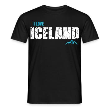 Ich liebe Island Gletscher Iceland - Männer T-Shirt - Schwarz - Vorne - AI Model Male 178 light (178cm)