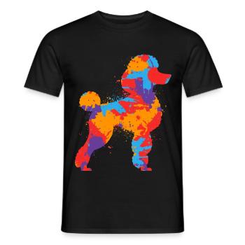 Pudel Bunt Liebhaber Hunde Liebhaber Hund Pudel - Männer T-Shirt - Schwarz - Vorne - AI Model Male 178 light (178cm)
