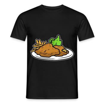 Knackiges Wiener Schnitzel Panade - Männer T-Shirt - Schwarz - Vorne - AI Model Male 178 light (178cm)