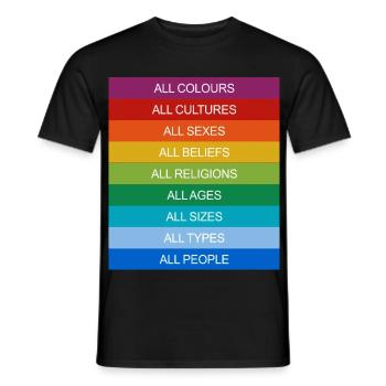 Tolerance Equality Inclusion Tolerance Pride Queer - Men's T-Shirt - black - Front - AI Model Male 178 light (178cm)