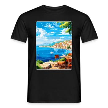 Kroatien Vintage Reiseplakat Souvenir Souvenir - Männer T-Shirt - Schwarz - Vorne - AI Model Male 178 light (178cm)