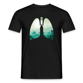 Nature verte forêt paysage poumon - T-shirt homme - noir - Devant - AI Model Male 178 light (178cm)