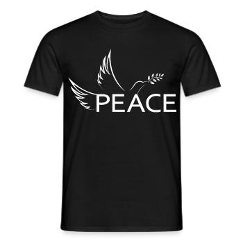 Peace Peace Dove of Peace Demo Protest Freedom - Men's T-Shirt - black - Front - AI Model Male 178 light (178cm)