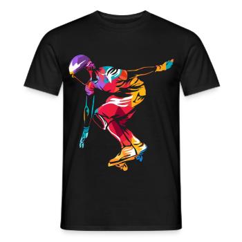 Flinker Waveboard Straßensurfer - Männer T-Shirt - Schwarz - Vorne - AI Model Male 178 light (178cm)