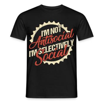 I'm Not Antisocial, I'm Selectively Social - Men's T-Shirt - black - Front - AI Model Male 178 light (178cm)