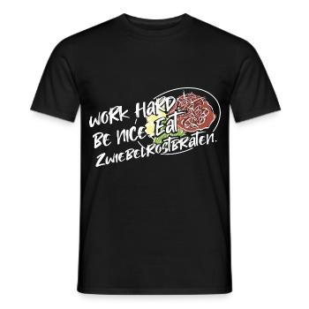 Saftiger Zwiebelrostbraten Alpenküche - Männer T-Shirt - Schwarz - Vorne - AI Model Male 178 light (178cm)