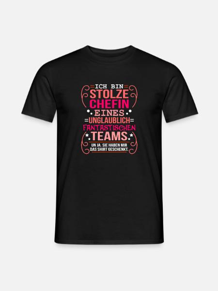 Stolze Chefin Team Firmenjubiläum - Männer T-Shirt - Schwarz