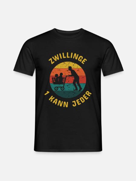 Zwillingspapa Zwillingsvater Papa Vater Zwillinge - Männer T-Shirt - Schwarz