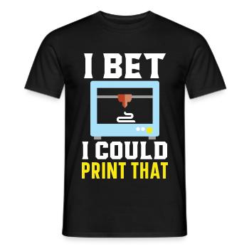 Ich wette, ich könnte diesen Machinisten 3D-drucke - Männer T-Shirt - Schwarz - Vorne - AI Model Male 178 light (178cm)