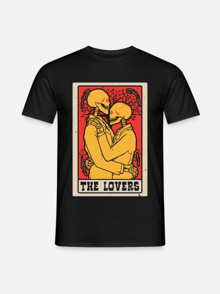 Die Liebenden Tarotkarte Schamane Wahrsagerei - Männer T-Shirt - Schwarz