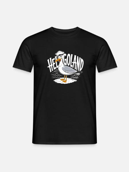 Helgoland - Möwe - Männer T-Shirt - Schwarz