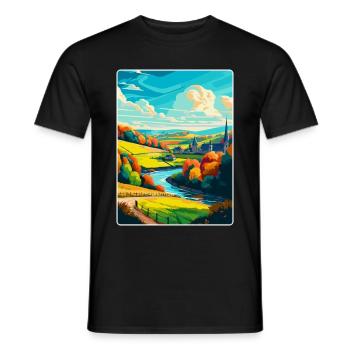 Ardennen Frankreich Vintage Reiseplakat Souvenir WPA - Männer T-Shirt - Schwarz - Vorne - AI Model Male 178 light (178cm)