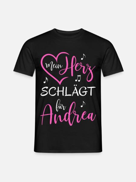 Mein Herz schlägt für Andrea - Männer T-Shirt - Schwarz