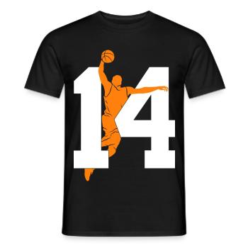NUMMER 14 BASKETBALL 14. GEBURTSTAG - Männer T-Shirt - Schwarz - Vorne - AI Model Male 178 light (178cm)