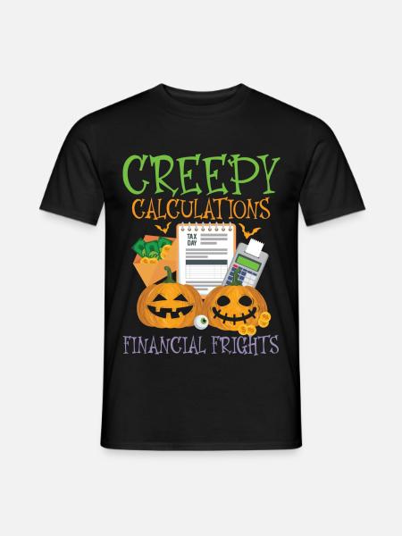 Gruselige Berechnungen Finanzielle Ängste Hallowee - Männer T-Shirt - Schwarz