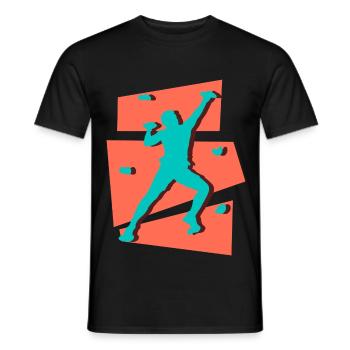 Klettern Bouldern Bergsteiger Kletterer Boulder - Männer T-Shirt - Schwarz - Vorne - AI Model Male 178 light (178cm)
