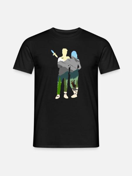 Wanderfreunde - Männer T-Shirt - Schwarz