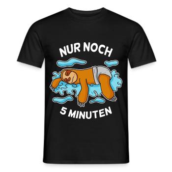 Nur noch 5 Minuten Baby Faultier schlafen Schlaf - Männer T-Shirt - Schwarz - Vorne - AI Model Male 178 light (178cm)