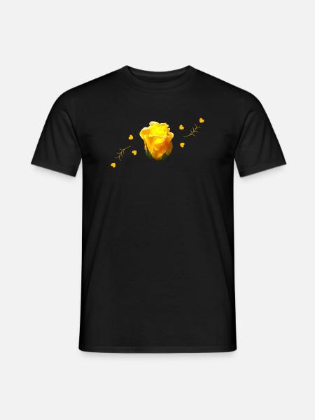 rose yellow rose - MĂ€nner T-Shirt - Schwarz