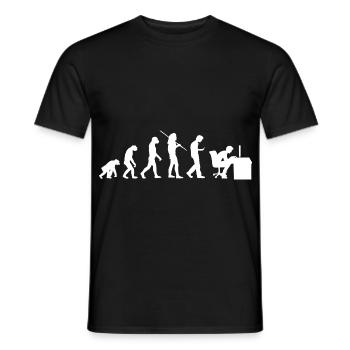 Evolution Computer - Vom Affen zum Schreibtisch - Männer T-Shirt - Schwarz - Vorne - AI Model Male 178 light (178cm)