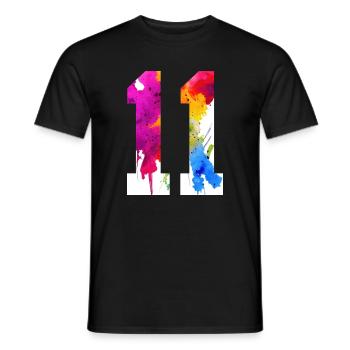 NUMÉRO 11 ANS 11E ANNIVERSAIRE - T-shirt homme - noir - Devant - AI Model Male 178 light (178cm)
