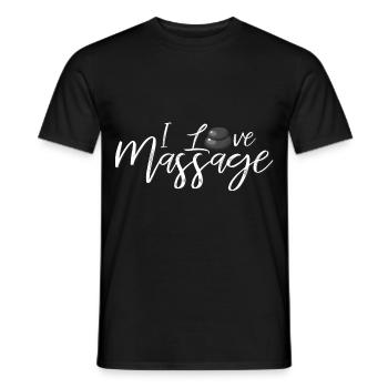 Massage - Männer T-Shirt - Schwarz - Vorne - AI Model Male 178 light (178cm)
