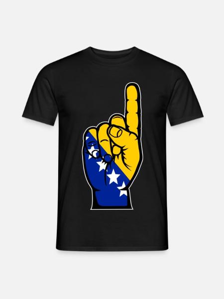 Bosnien Flagge Nummer 1 - Männer T-Shirt - Schwarz